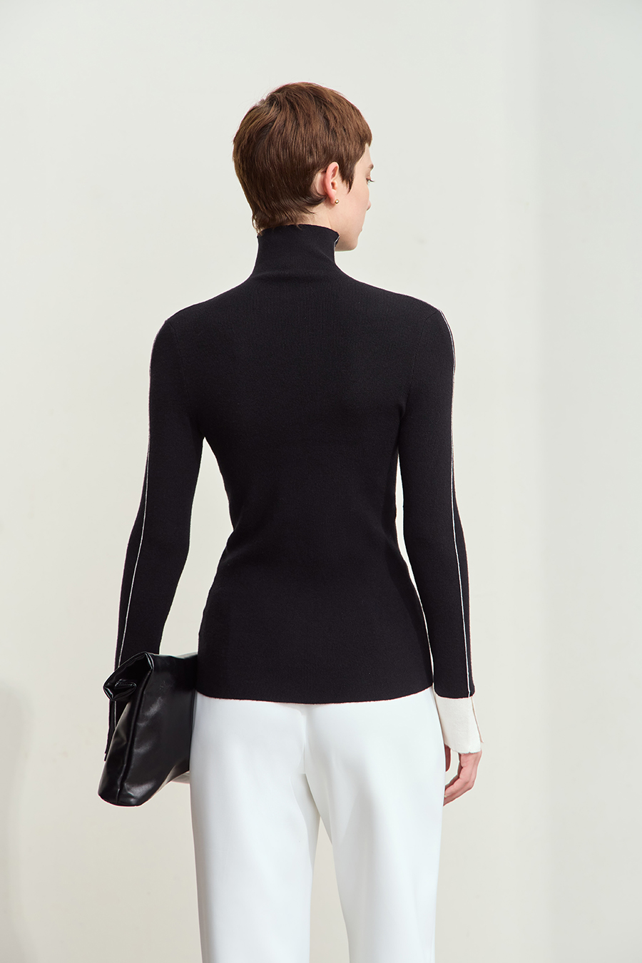 Color - block Spliced Slim Sweater|AMII-AMII.com