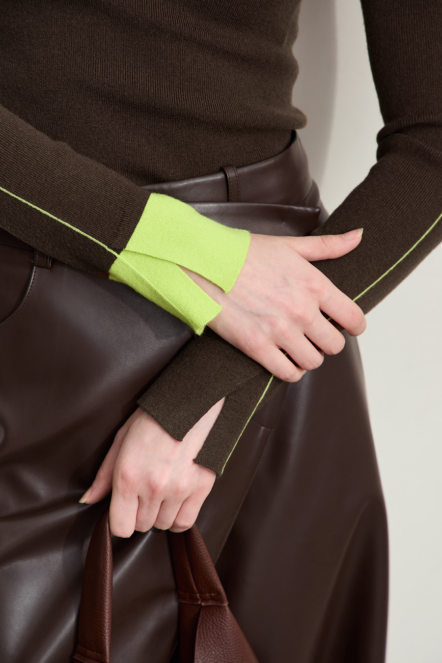 Color - block Spliced Slim Sweater|AMII-AMII.com