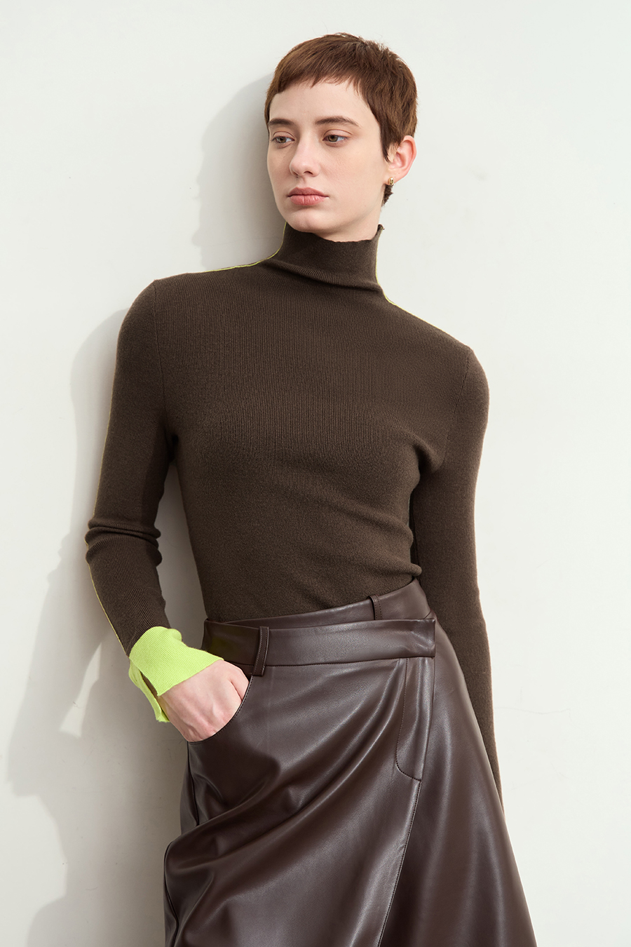 Color - block Spliced Slim Sweater|AMII-AMII.com