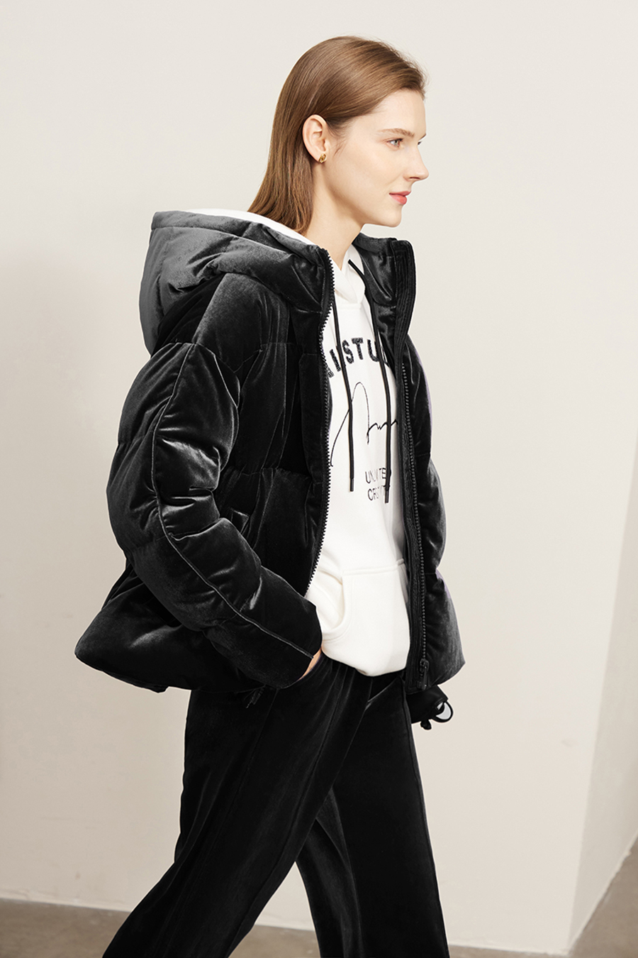 Thickened Velvet Down Jacket|AMII-AMII.com