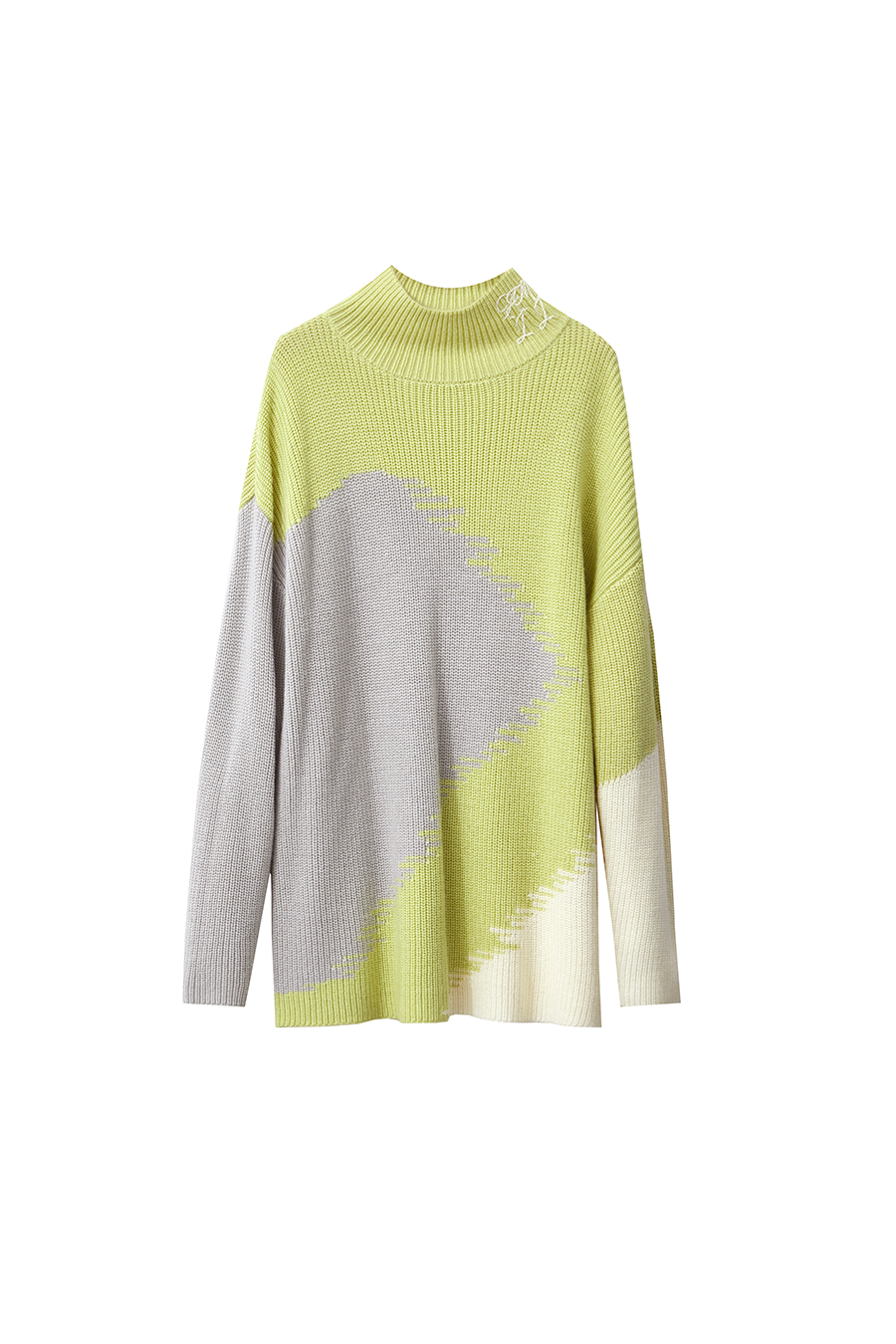 Color Block Patchwork Embroidered Sweater|AMII-AMII.com