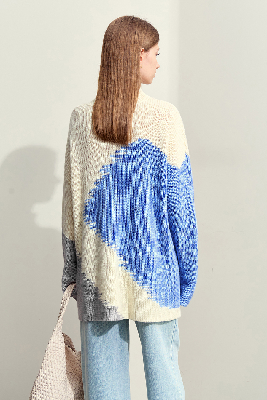 Color Block Patchwork Embroidered Sweater|AMII-AMII.com