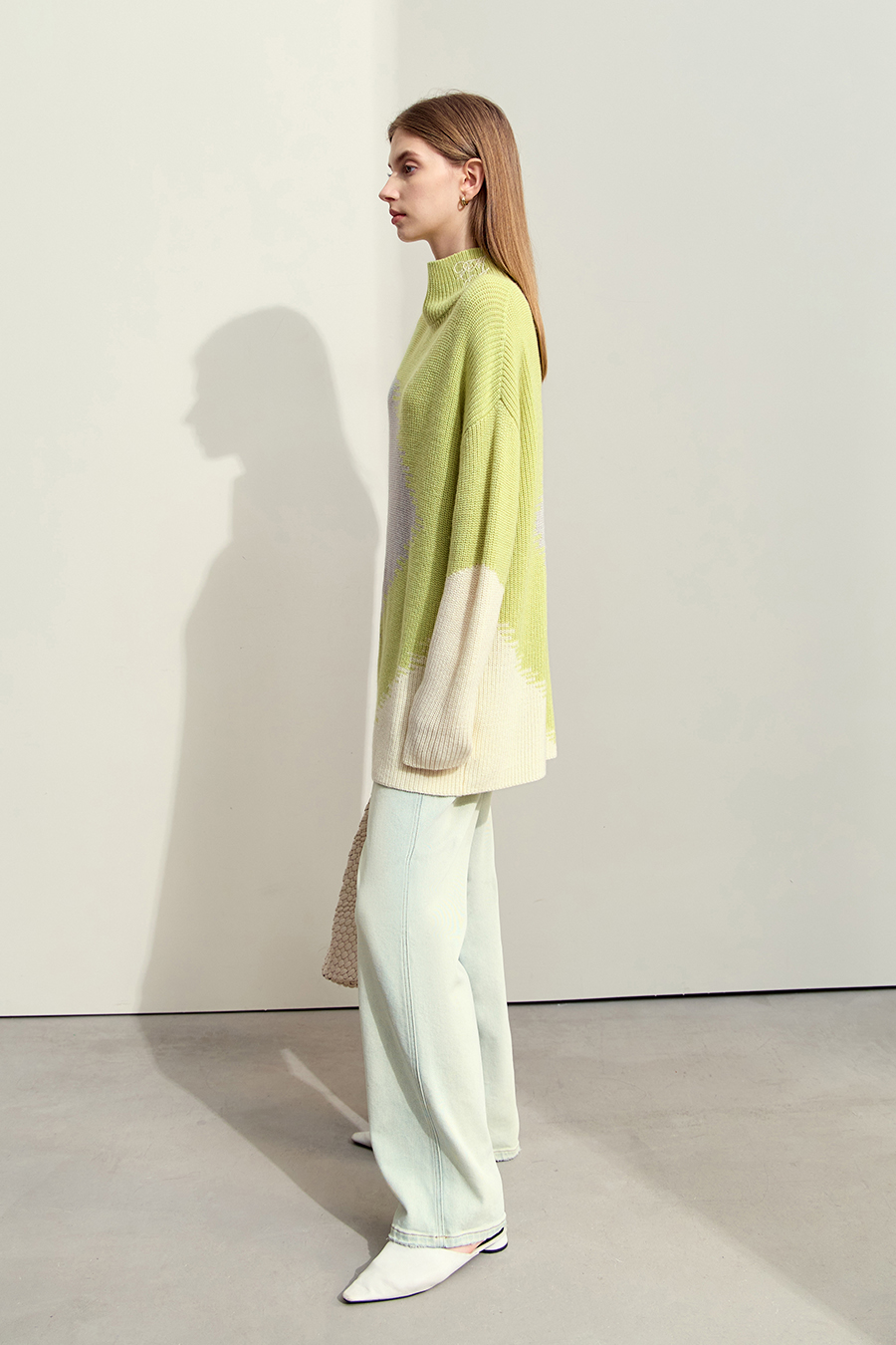 Color Block Patchwork Embroidered Sweater|AMII-AMII.com