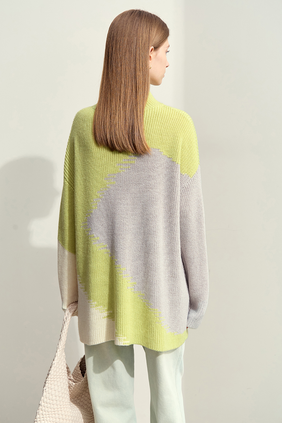 Color Block Patchwork Embroidered Sweater|AMII-AMII.com