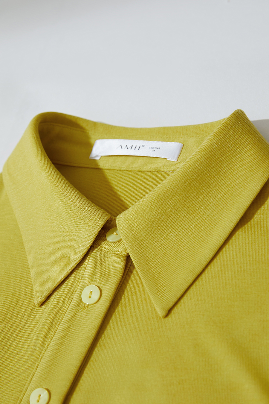 Asymmetric Placket Slim Fit Shirt|AMII-AMII.com