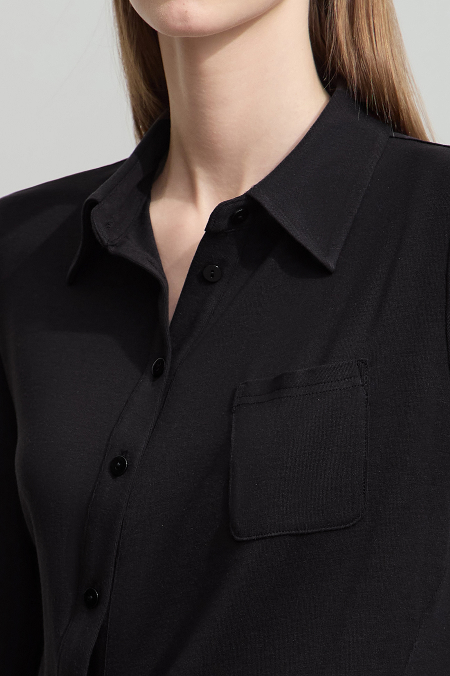 Asymmetric Placket Slim Fit Shirt|AMII-AMII.com