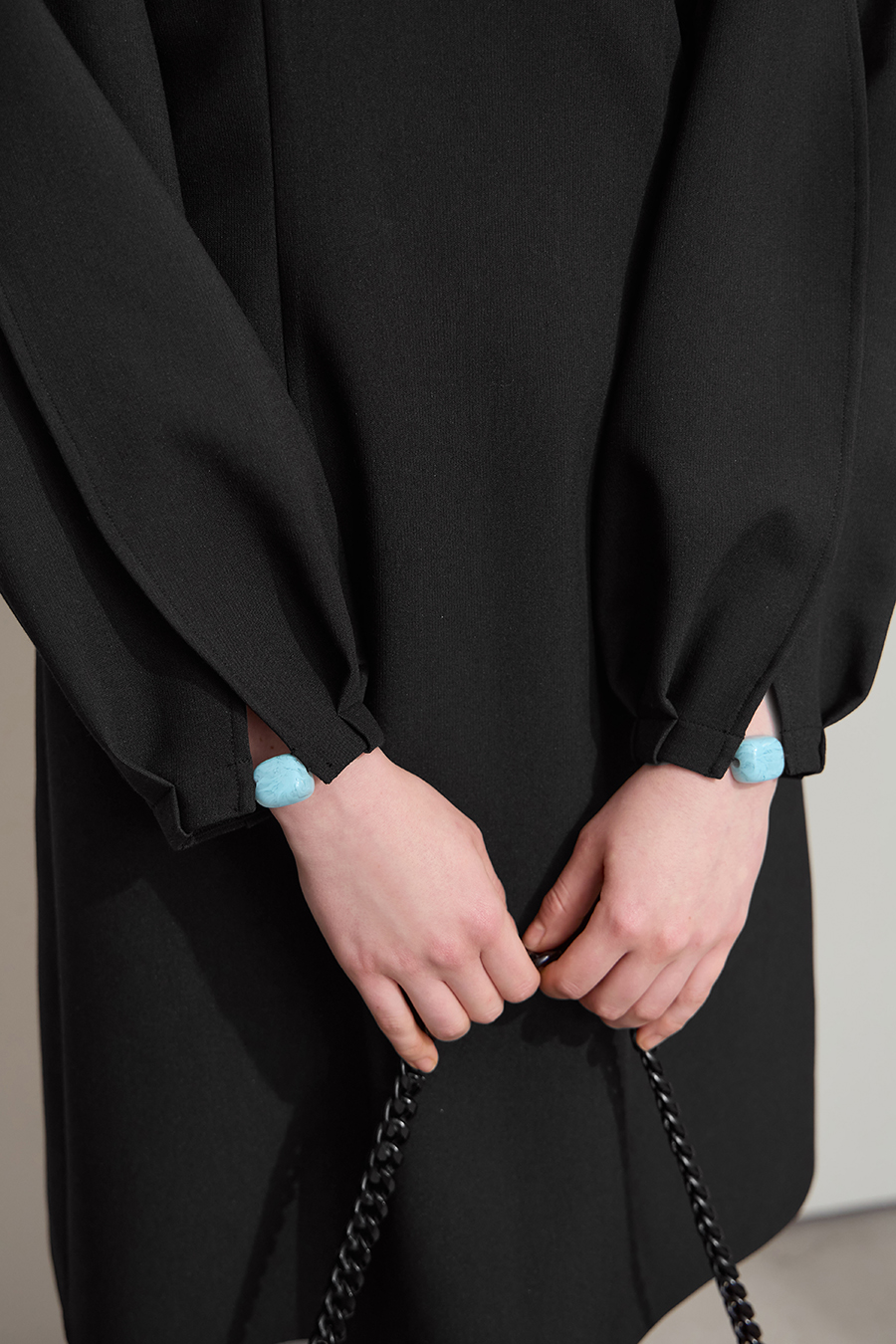 Waist-defined Lantern Sleeve Dress