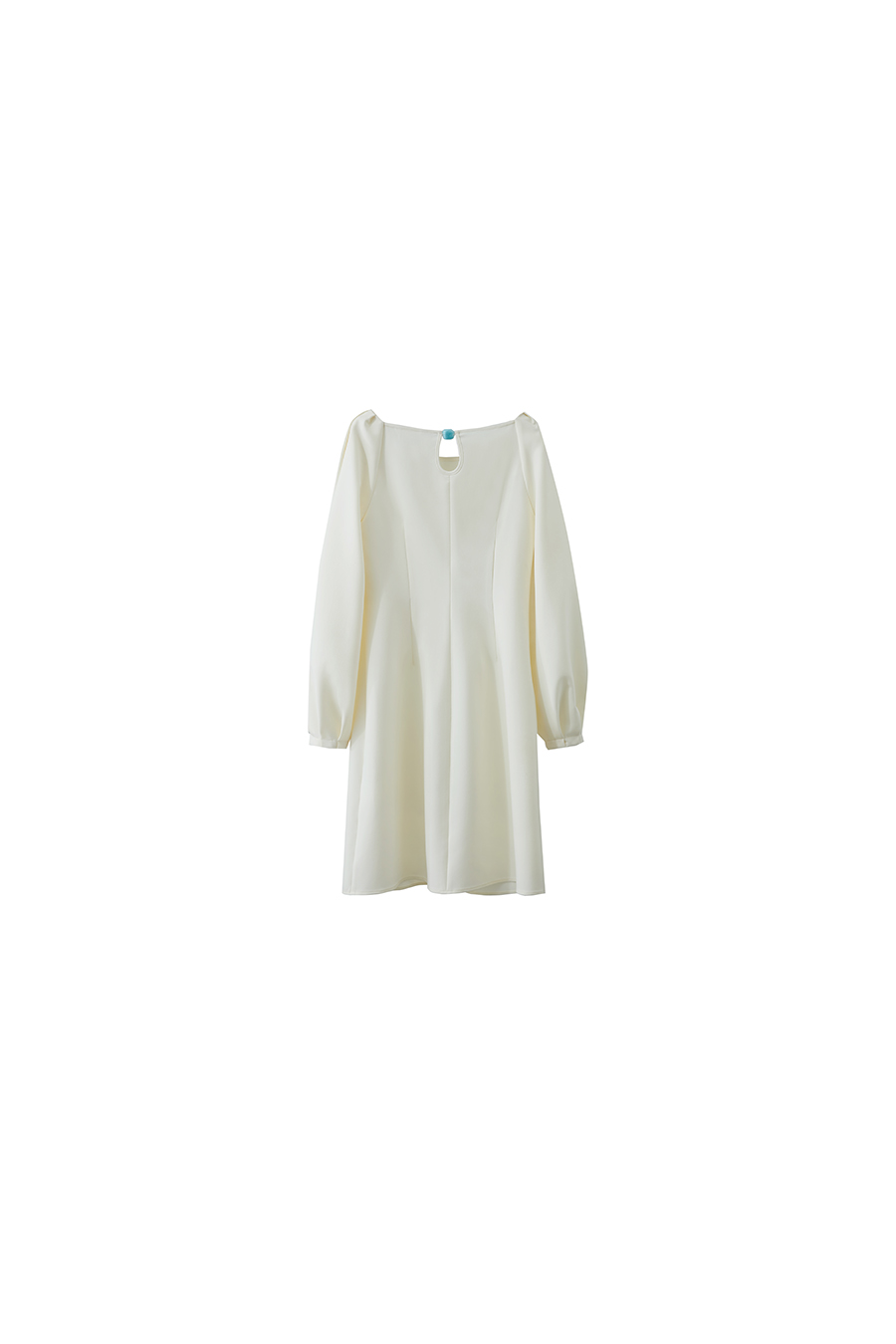 Waist-defined Lantern Sleeve Dress