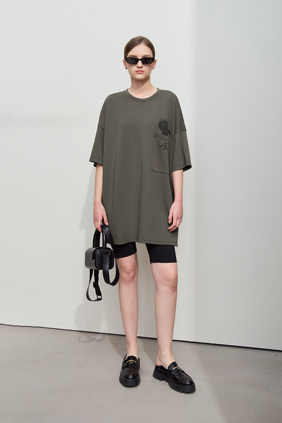 Drop-shoulder Short Sleeve Air-layer T-shirt