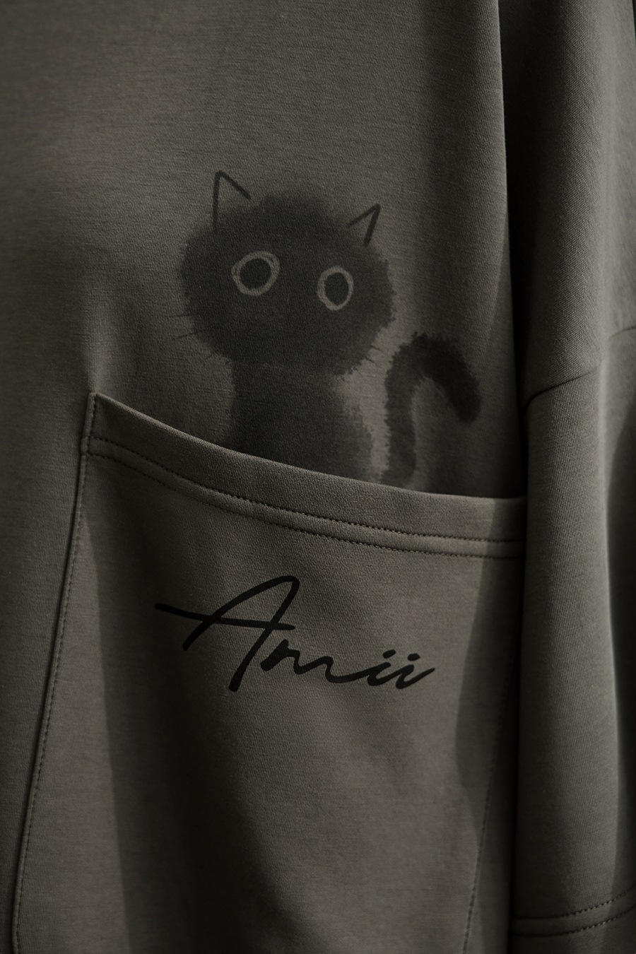 Drop-shoulder Short Sleeve Air-layer T-shirt