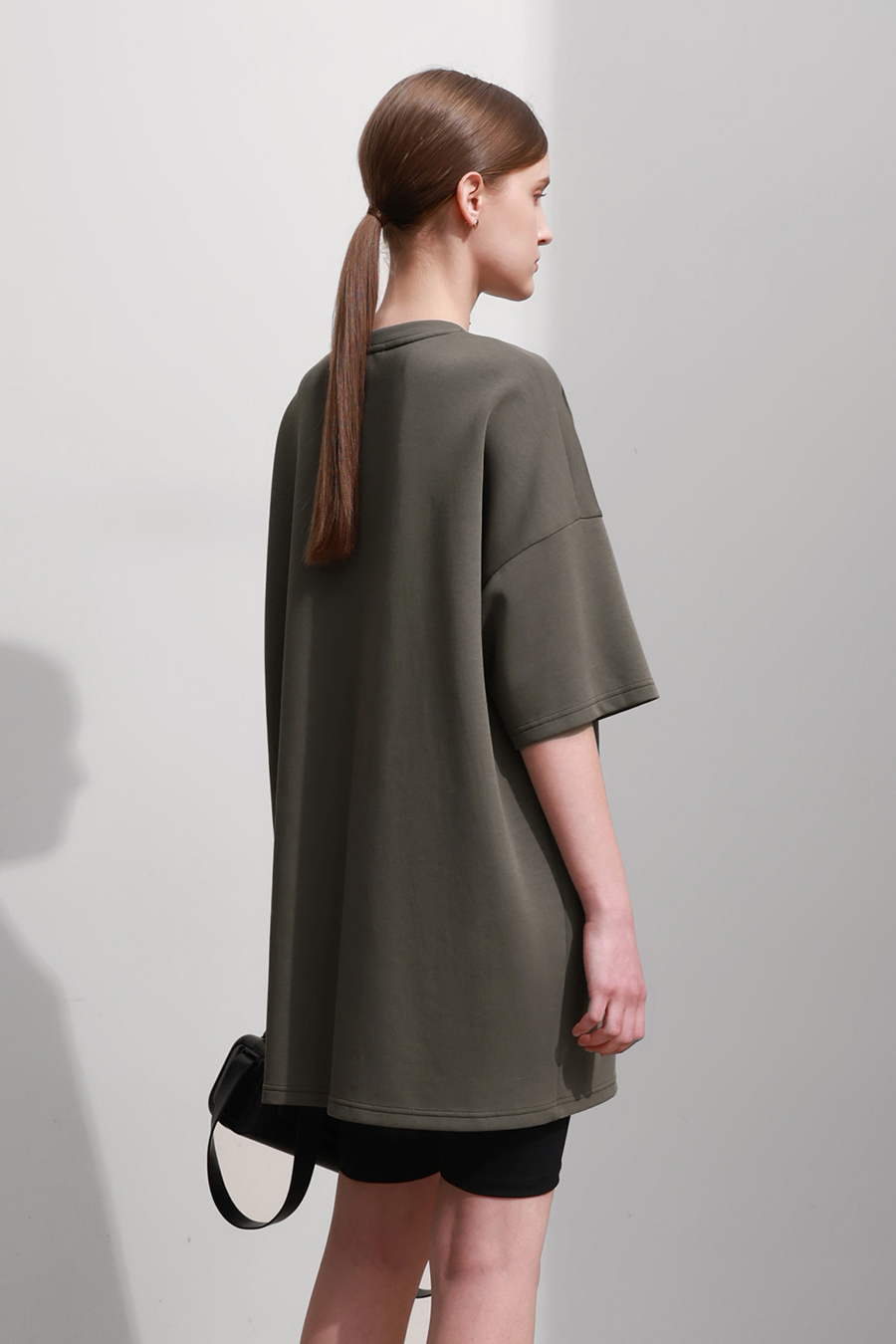 Drop-shoulder Short Sleeve Air-layer T-shirt