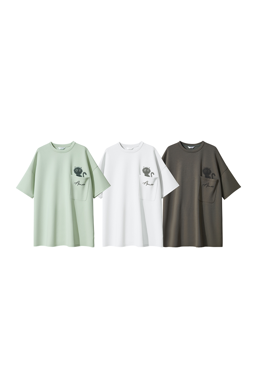 Drop-shoulder Short Sleeve Air-layer T-shirt