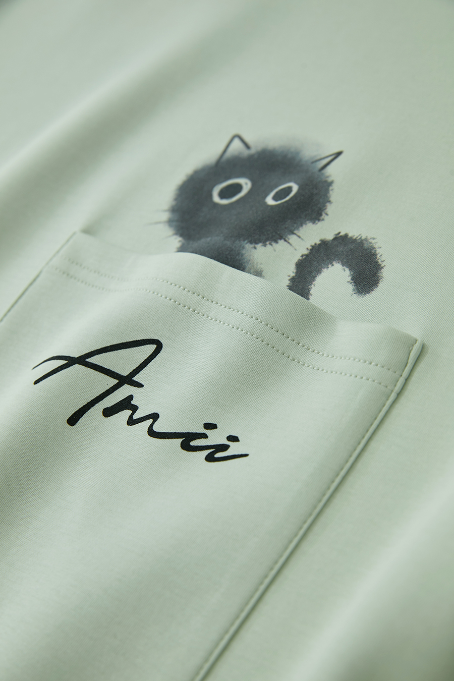 Drop-shoulder Short Sleeve Air-layer T-shirt