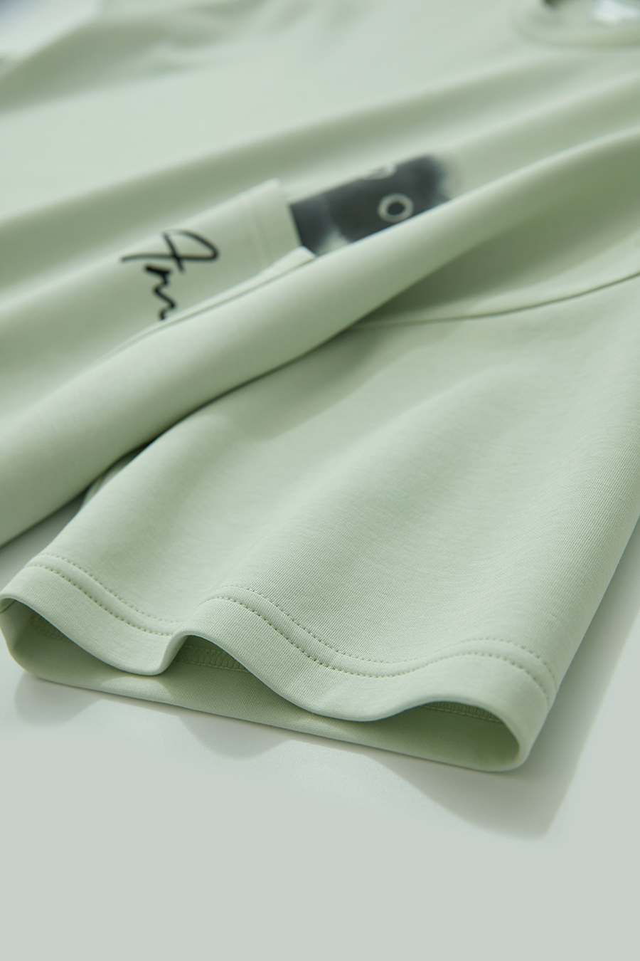 Drop-shoulder Short Sleeve Air-layer T-shirt