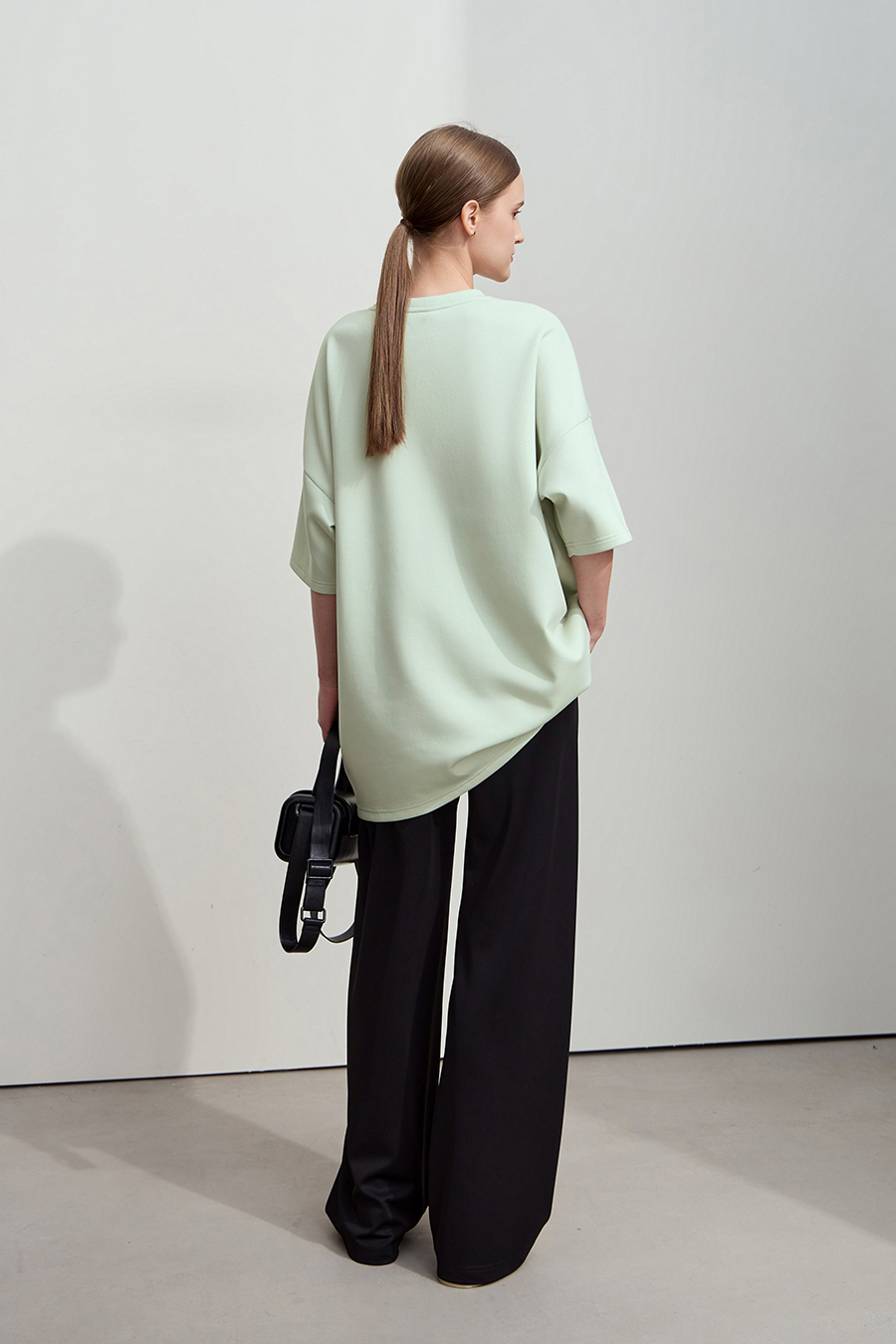 Drop-shoulder Short Sleeve Air-layer T-shirt