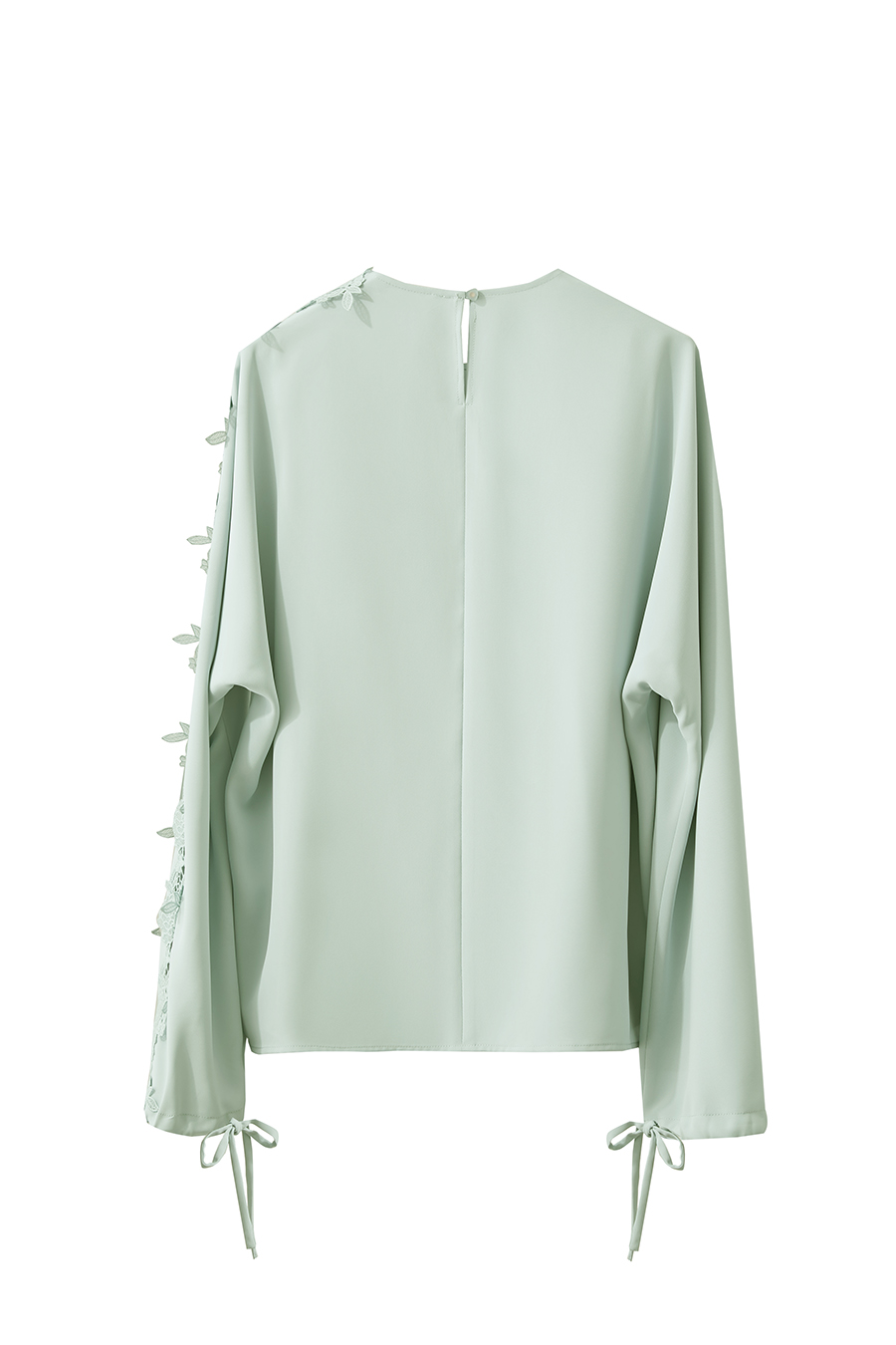 Lace Spliced Chiffon Blouse