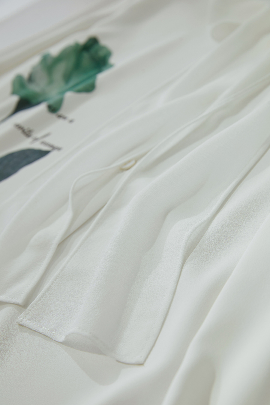 Tie-neck Printed Chiffon Blouse