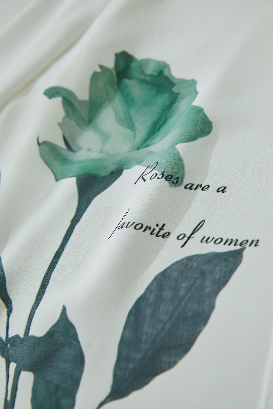 Tie-neck Printed Chiffon Blouse