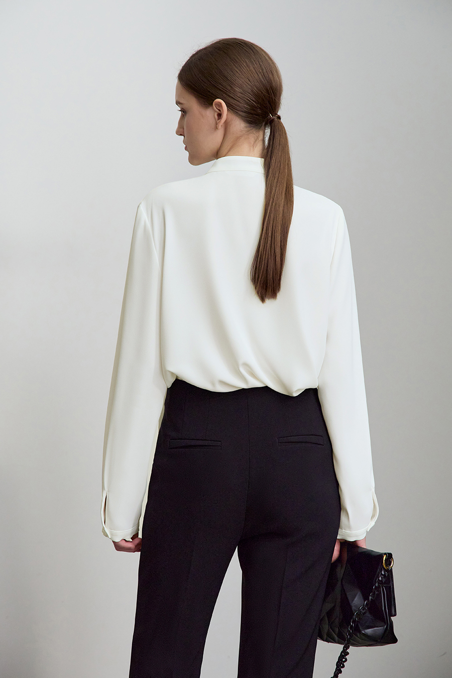 Tie-neck Printed Chiffon Blouse