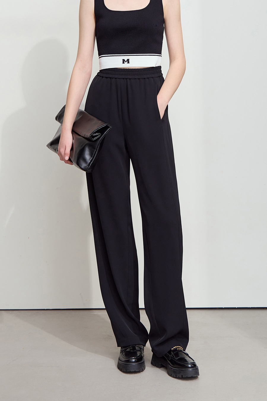 Elastic waistband casual trousers|AMII