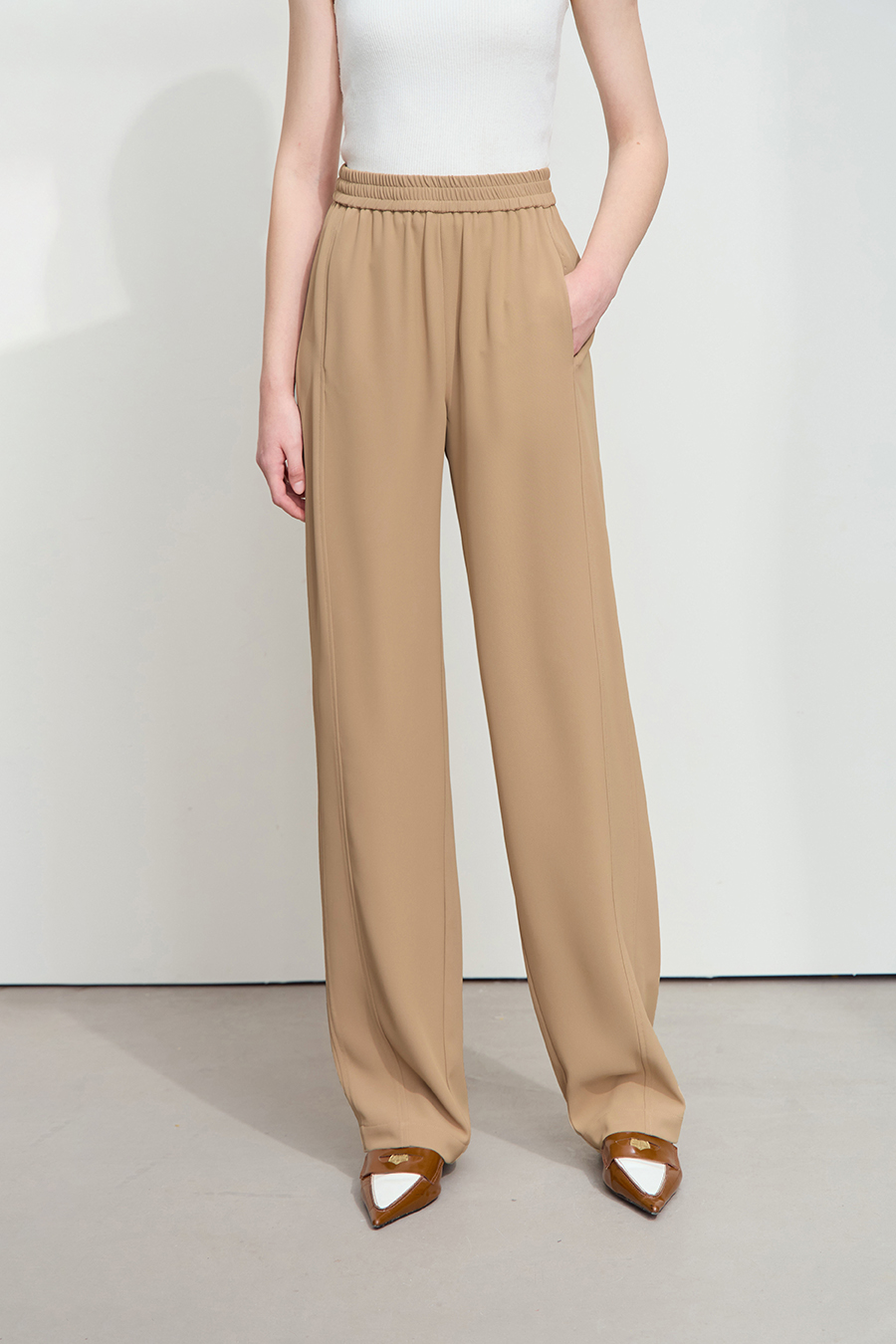Elastic waistband casual trousers|AMII