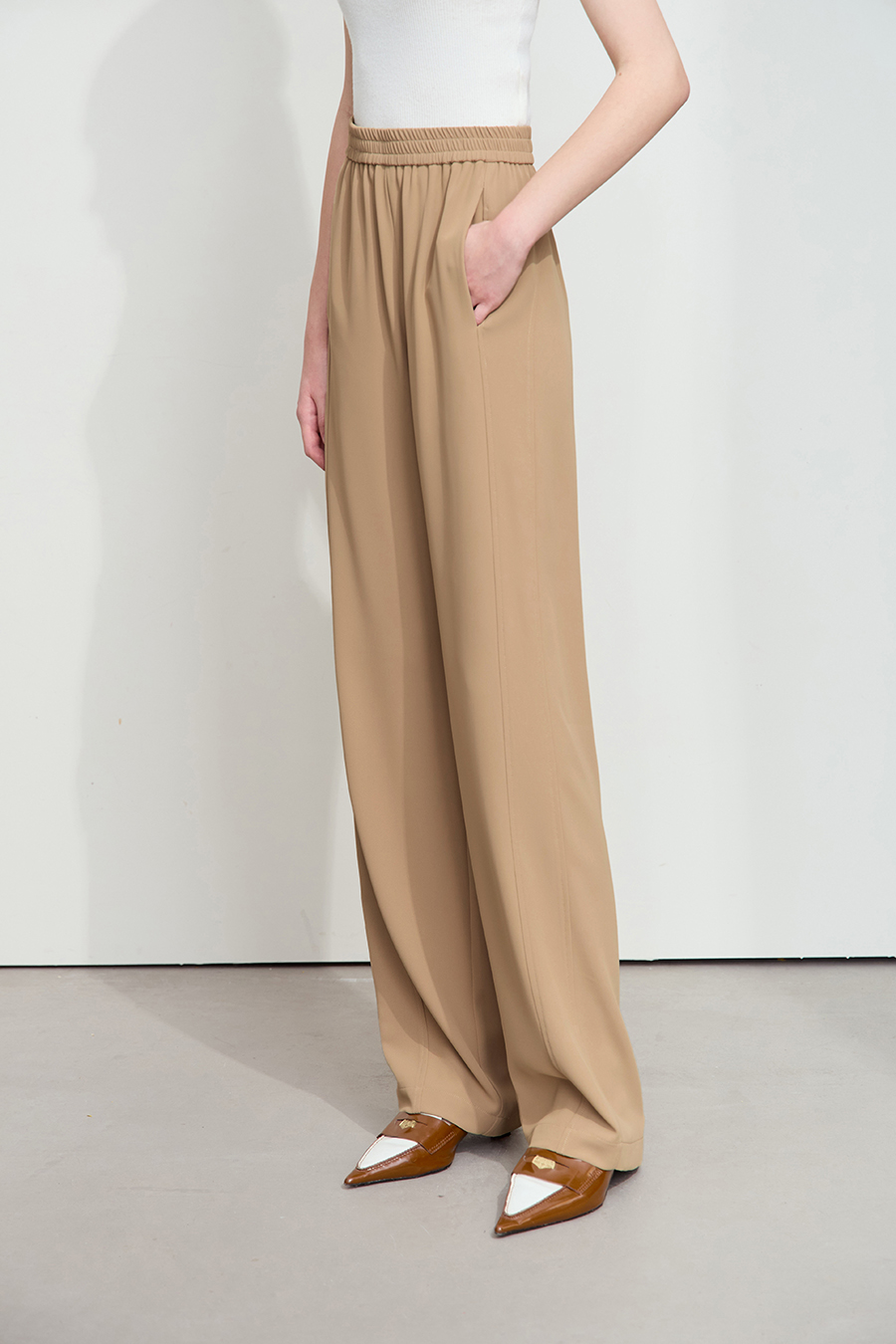 Elastic waistband casual trousers|AMII