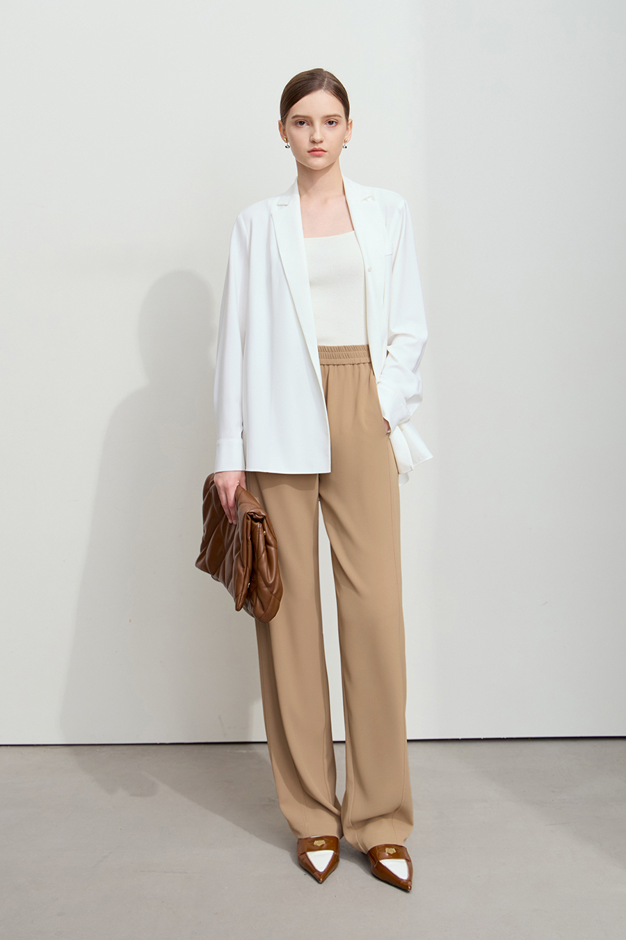 Elastic waistband casual trousers|AMII