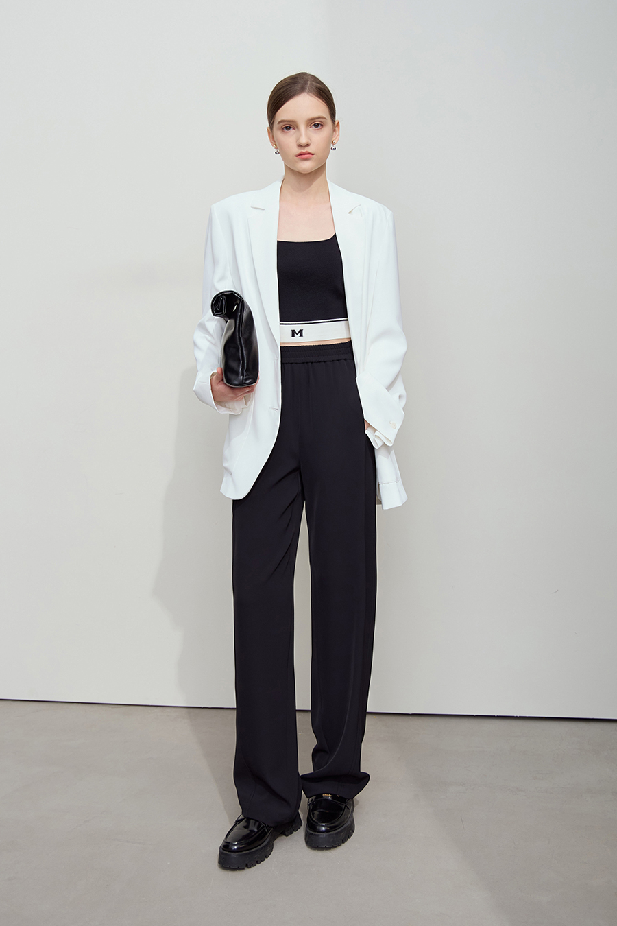 Elastic waistband casual trousers|AMII