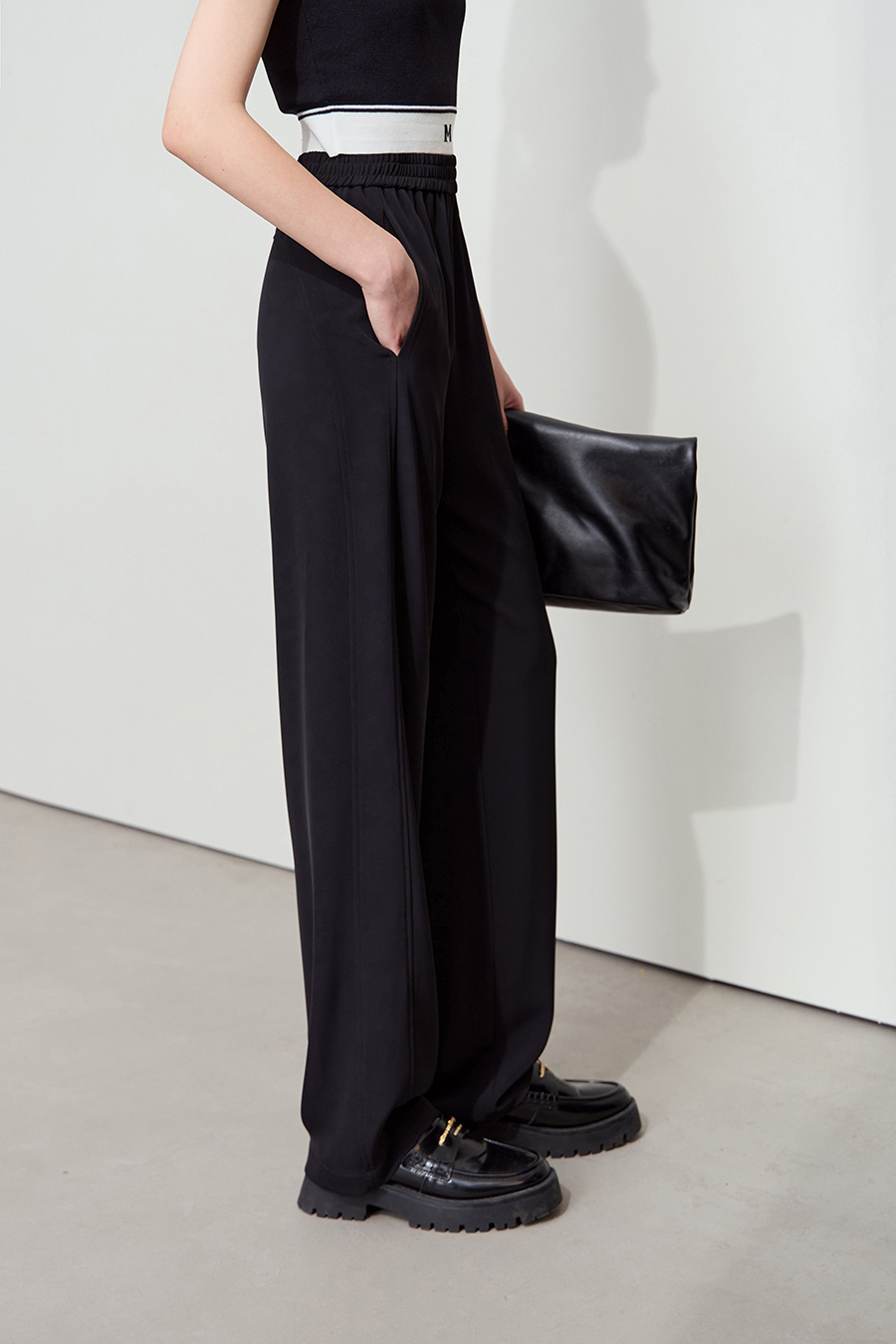 Elastic waistband casual trousers|AMII