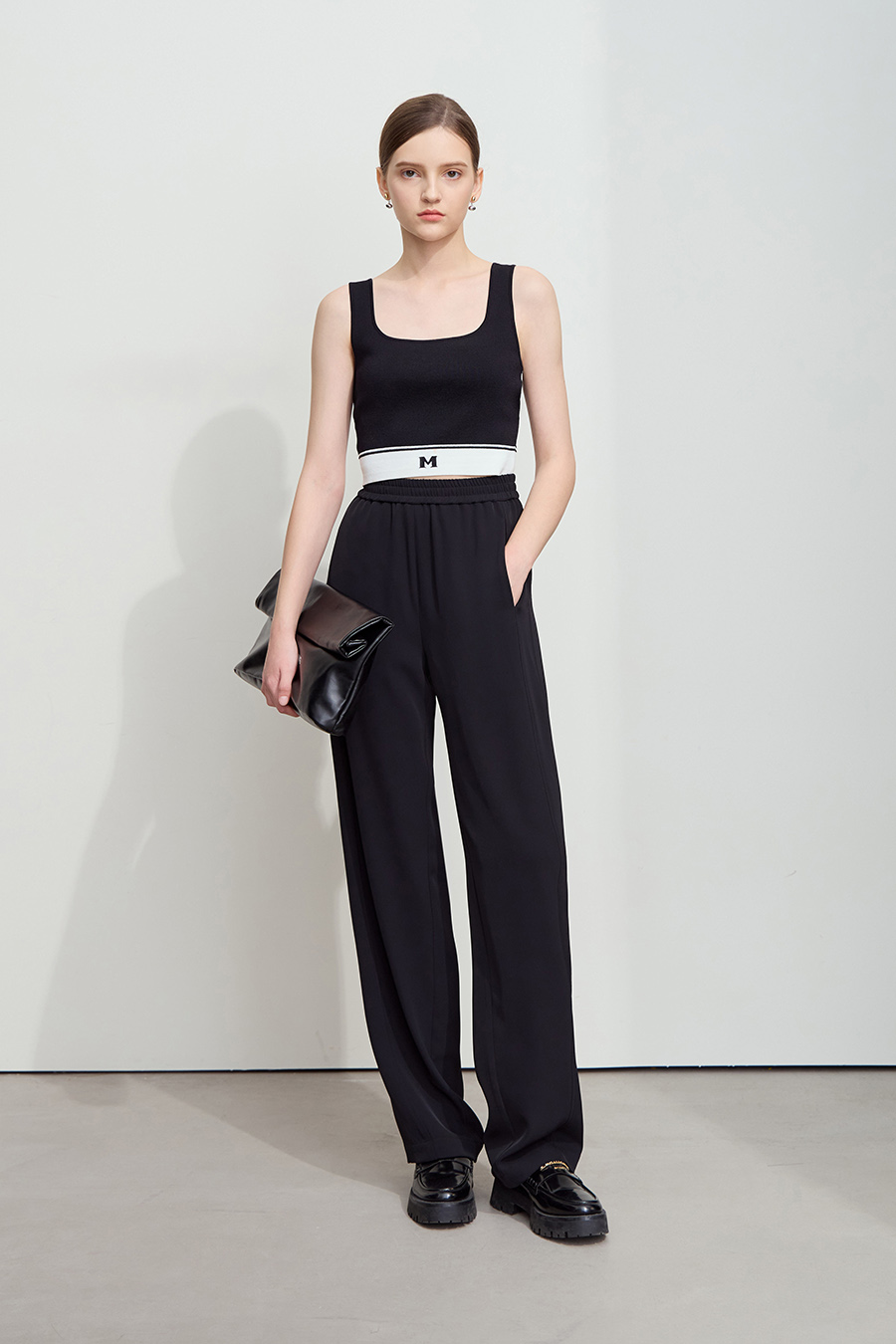 Elastic waistband casual trousers|AMII