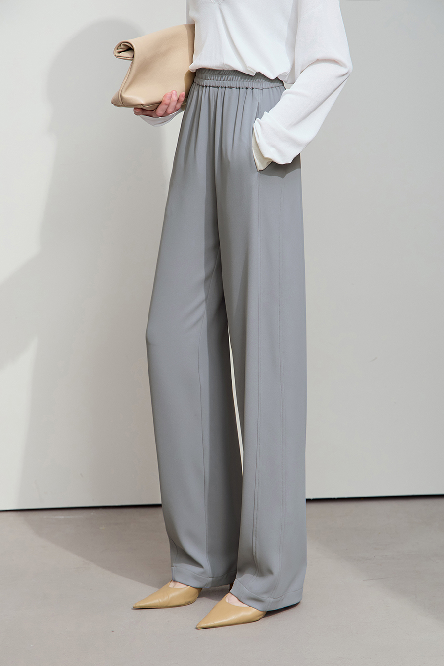 Elastic waistband casual trousers|AMII