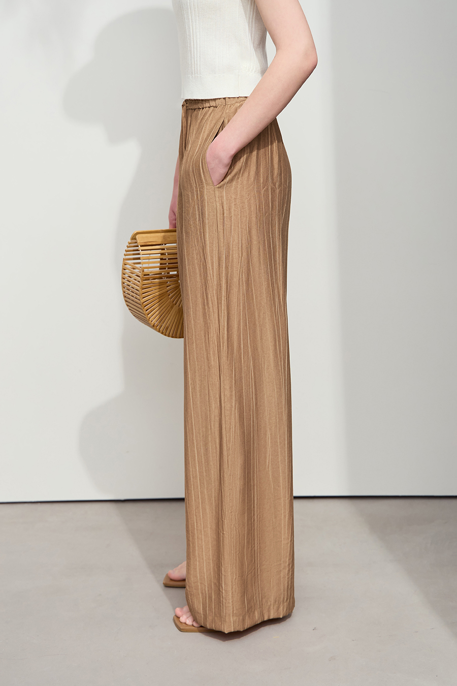 Wrinkled Wide-Leg Casual Pants|AMII-AMII.com