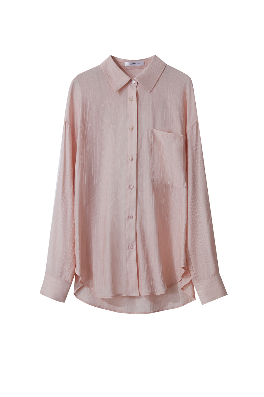 Crinkled Loose Drop-shoulder Shirt