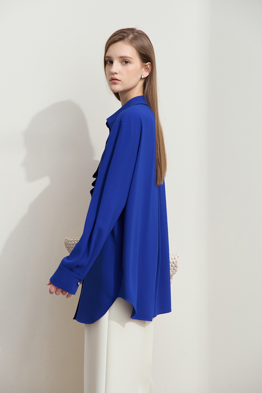 Mid-Length Pleated Chiffon Blouse|AMII-AMII.com