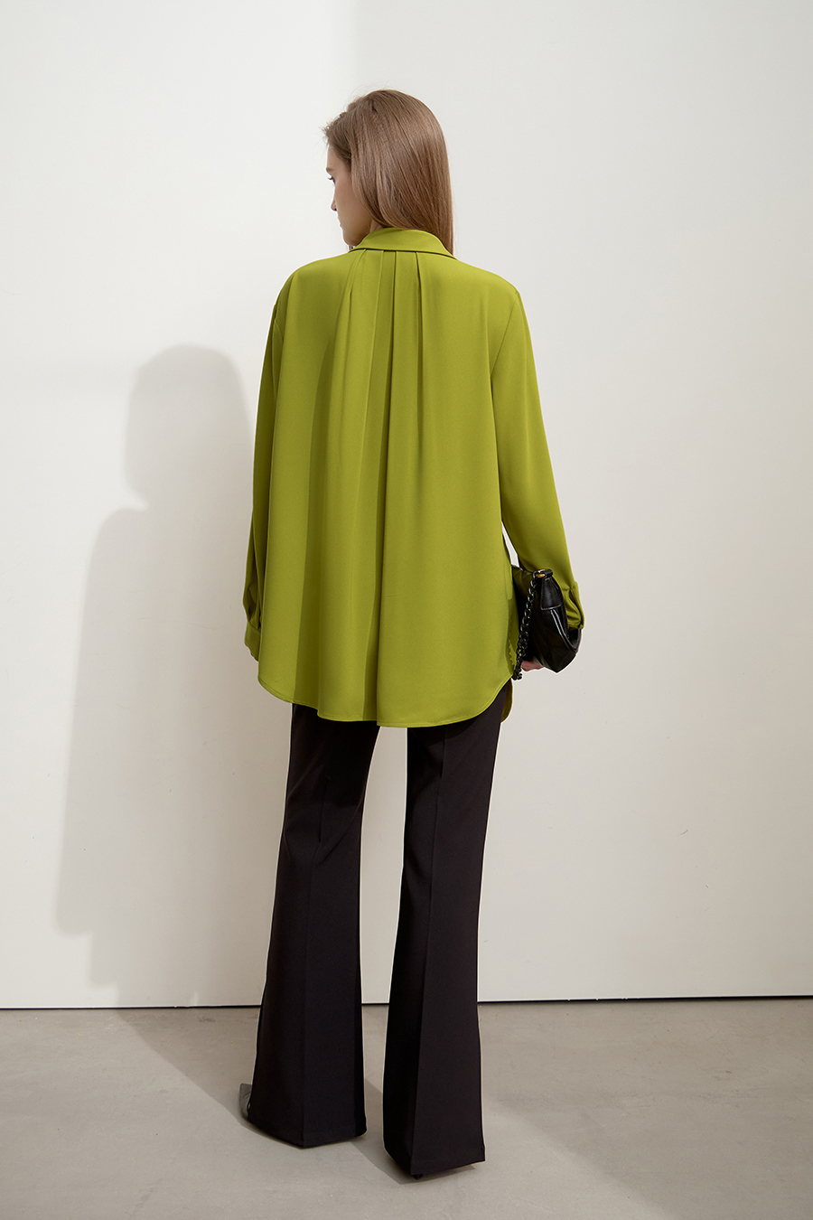 Mid-Length Pleated Chiffon Blouse|AMII-AMII.com