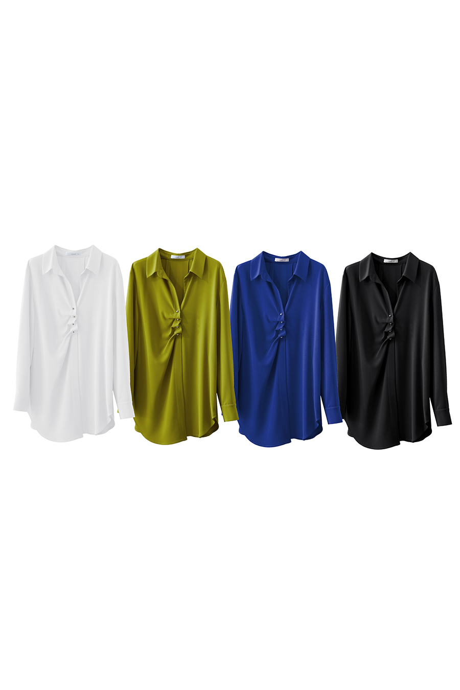 Mid-Length Pleated Chiffon Blouse|AMII-AMII.com