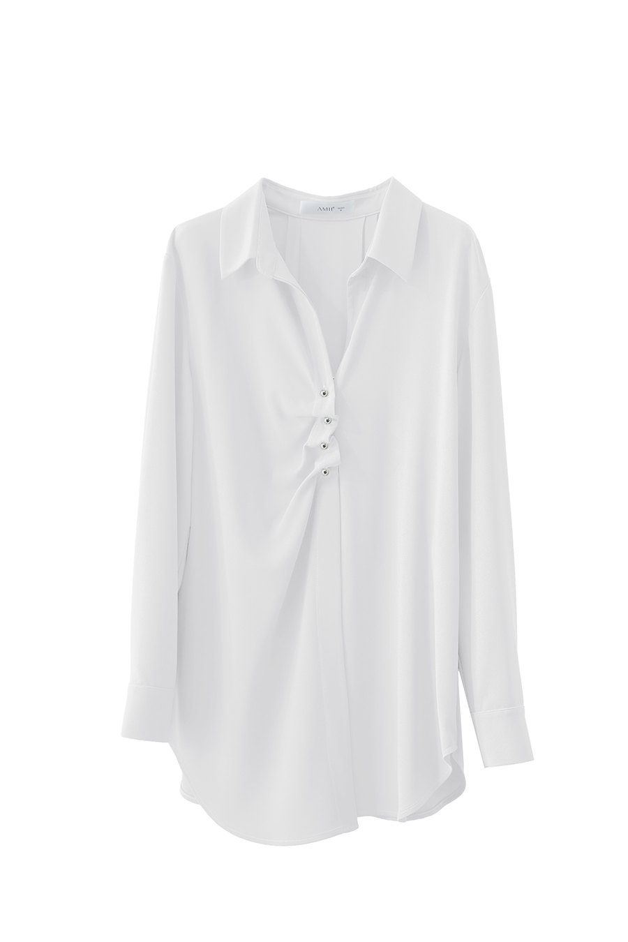 Mid-Length Pleated Chiffon Blouse|AMII-AMII.com