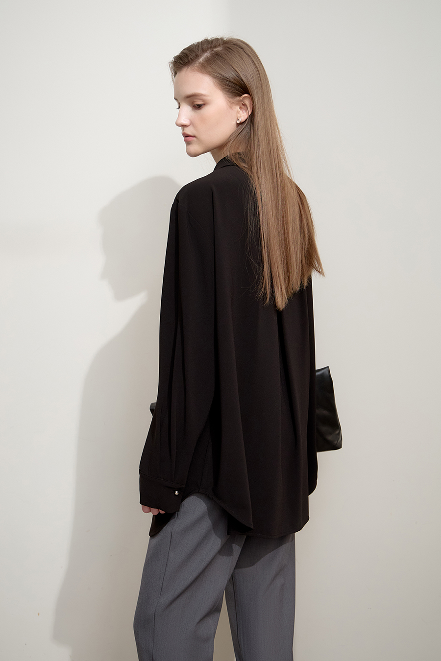 Mid-Length Pleated Chiffon Blouse|AMII-AMII.com
