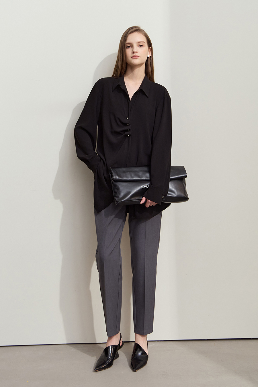 Mid-Length Pleated Chiffon Blouse|AMII-AMII.com