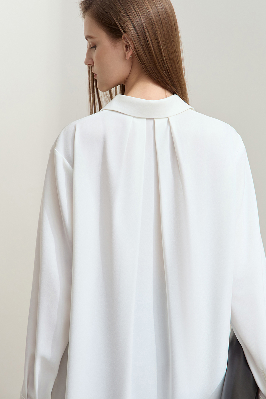 Mid-Length Pleated Chiffon Blouse|AMII-AMII.com