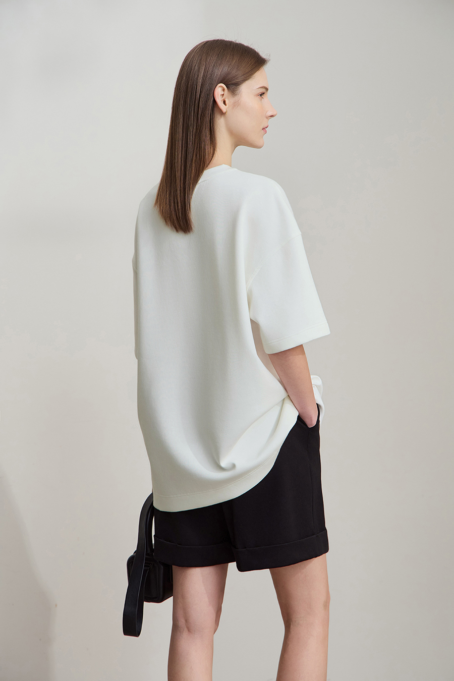 Air-layer Drop-shoulder Printed T-shirt