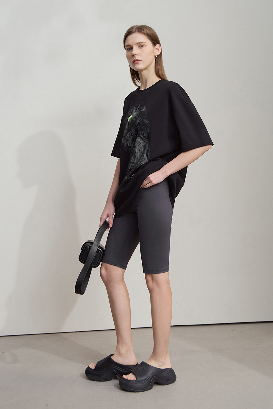 Air-layer Drop-shoulder Printed T-shirt