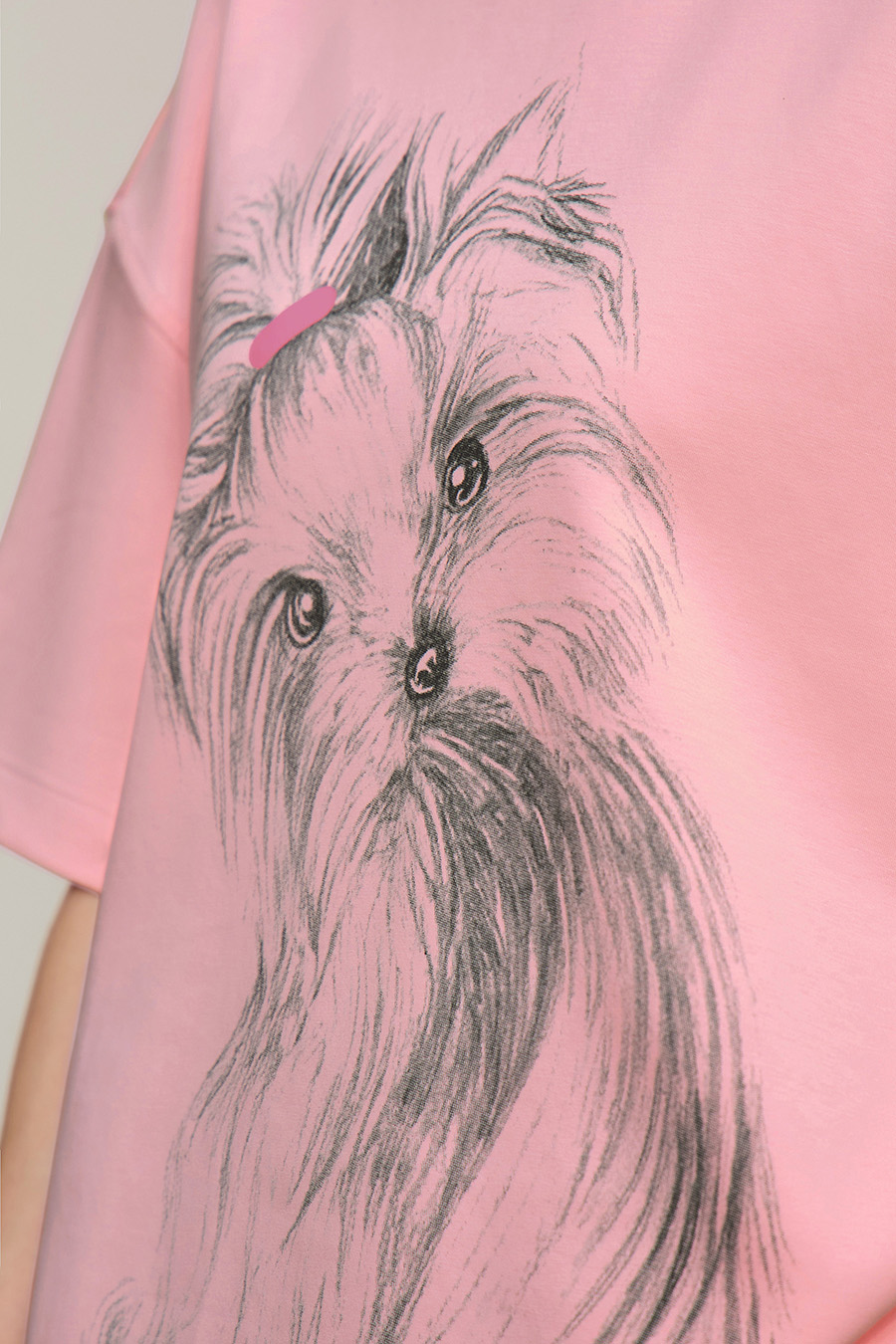 Air-layer Drop-shoulder Printed T-shirt