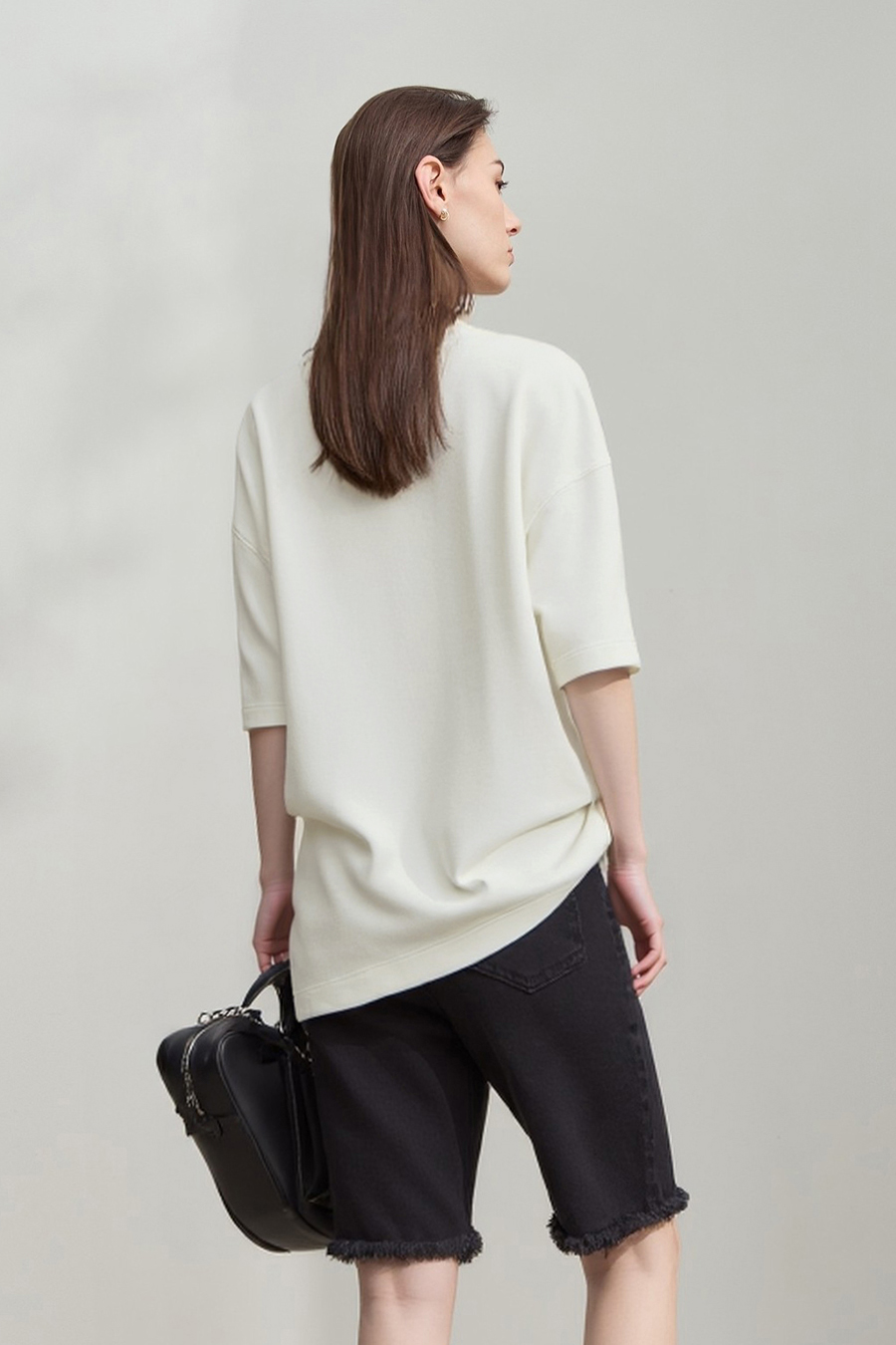 Air-layer Drop-shoulder Printed T-shirt