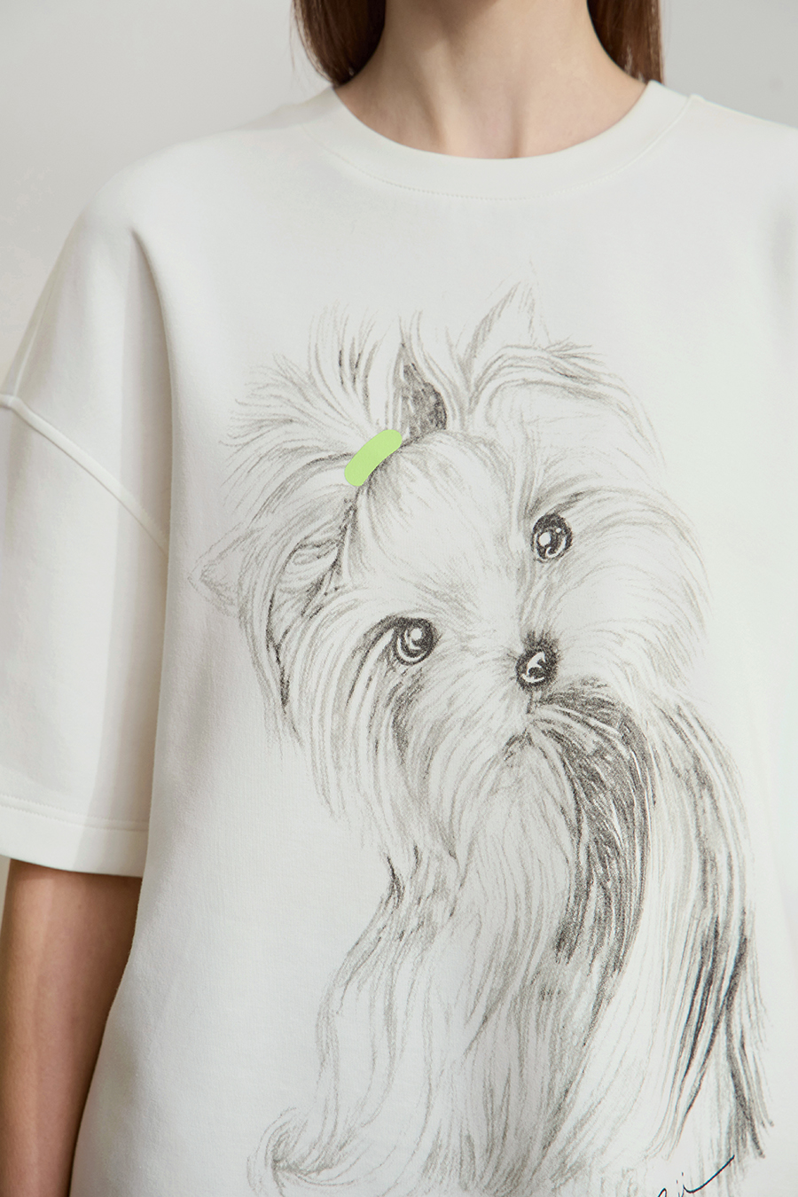 Air-layer Drop-shoulder Printed T-shirt