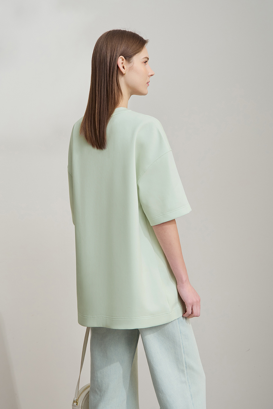 Air-layer Drop-shoulder Printed T-shirt