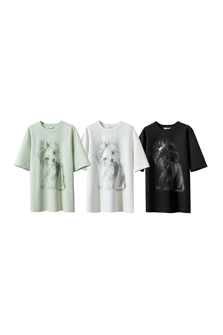 Air-layer Drop-shoulder Printed T-shirt