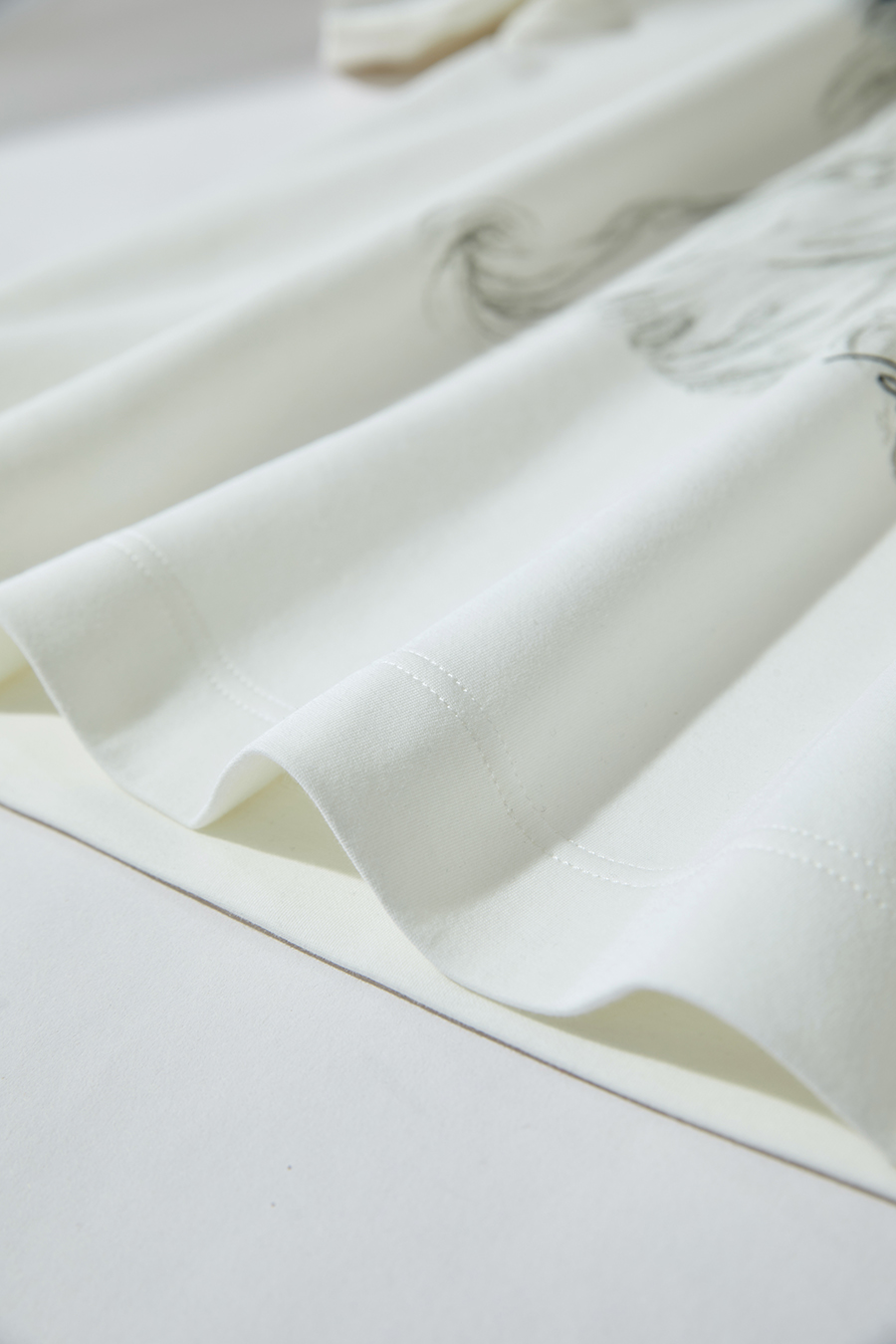 Air-layer Drop-shoulder Printed T-shirt