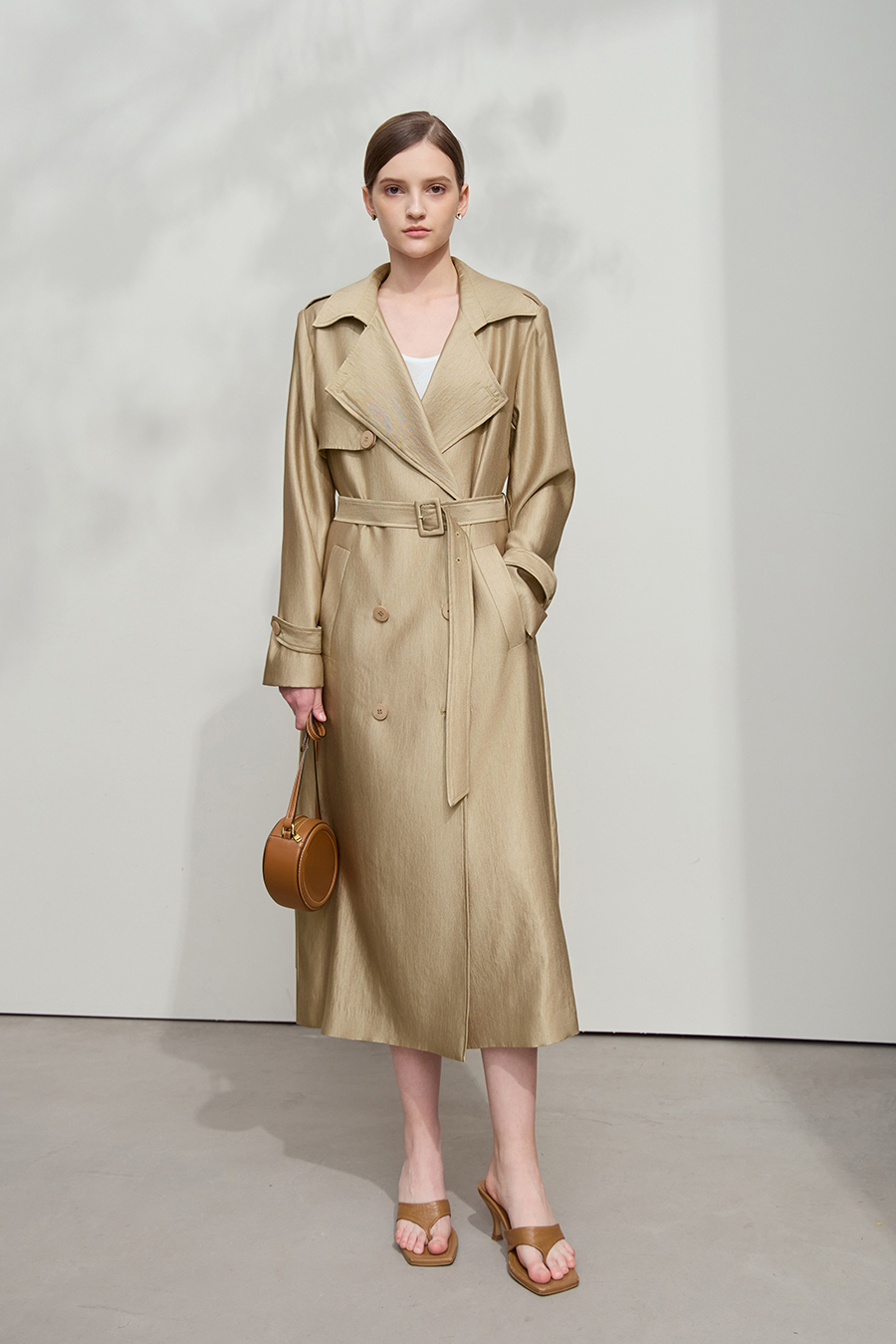 Belted Long Trench Coat|AMII-AMII.com