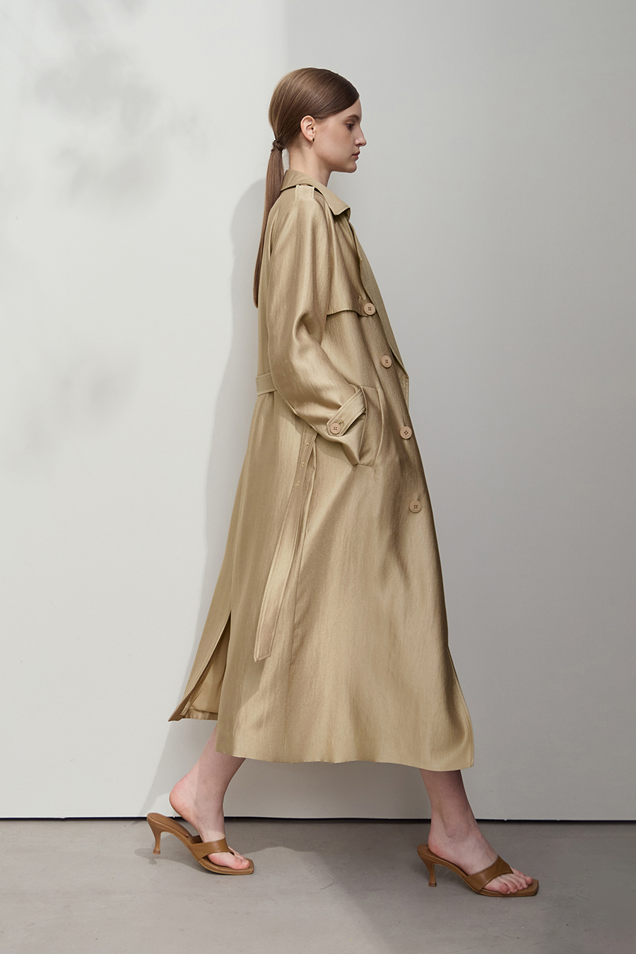 Belted Long Trench Coat|AMII-AMII.com